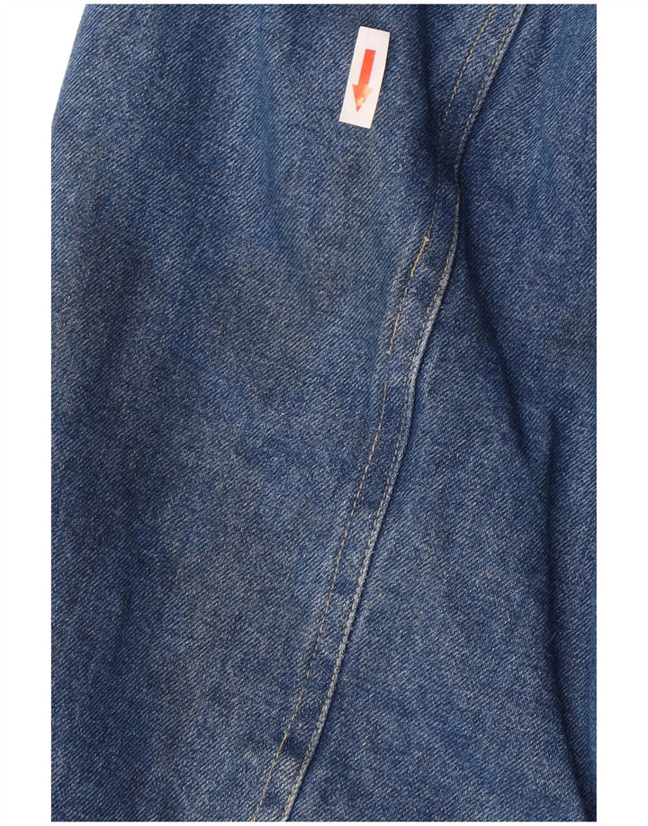 Giacca vintage in denim Sherpa da uomo UK 38 cotone blu medio