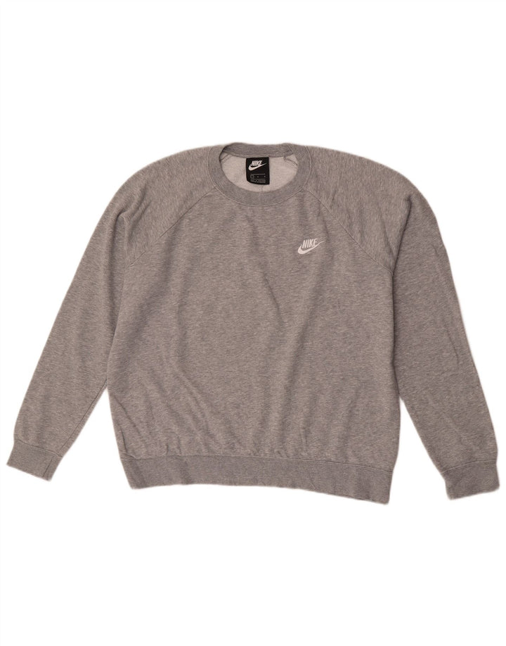 Felpa da uomo Nike Maglione grande in cotone chiazzato grigio