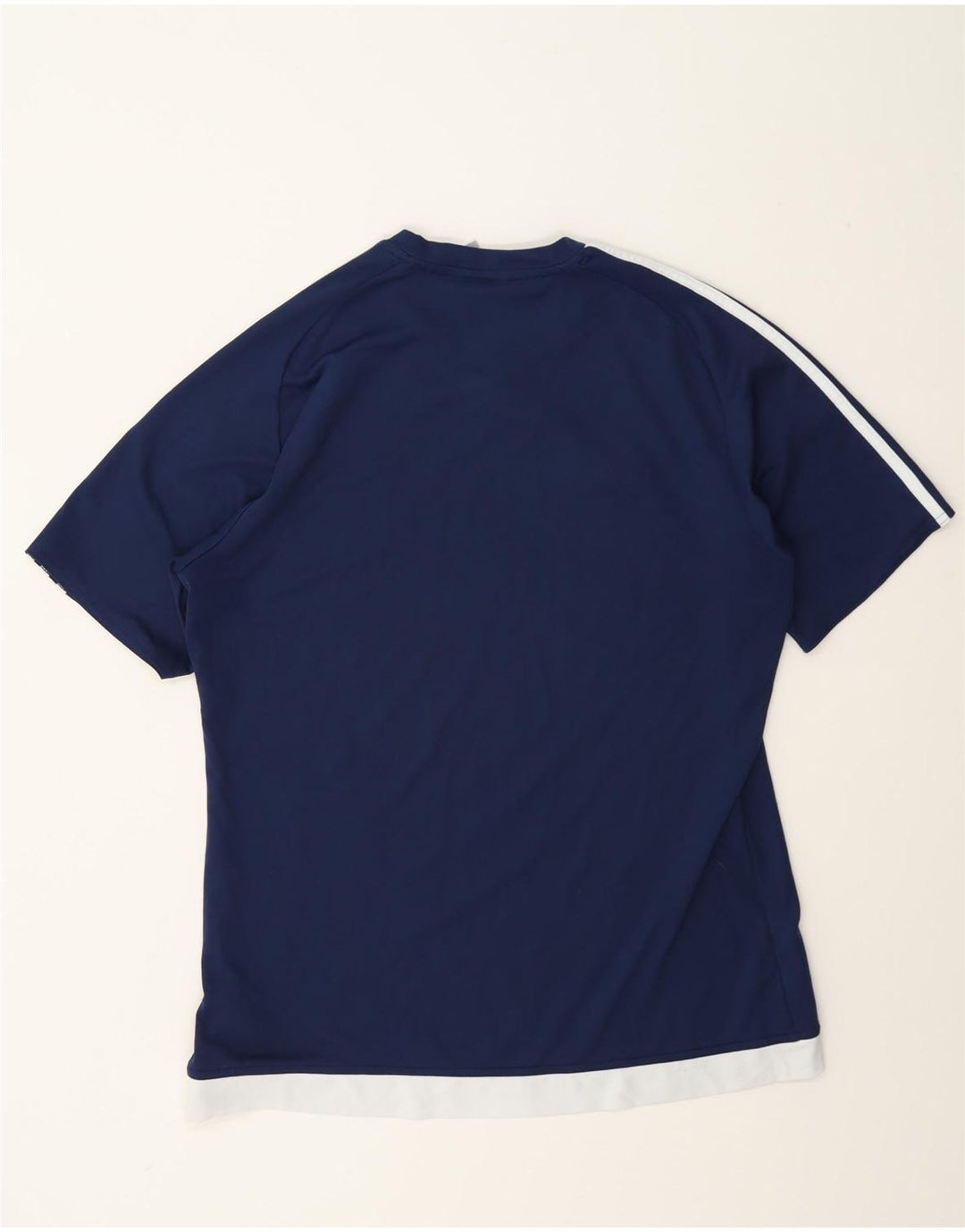 T-shirt Adidas Climalite da uomo Top medio in poliestere color block blu navy