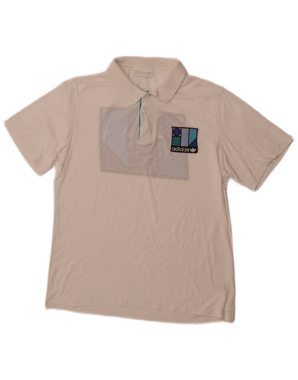 Polo grafica da uomo ADIDAS IT 50 cotone bianco medio