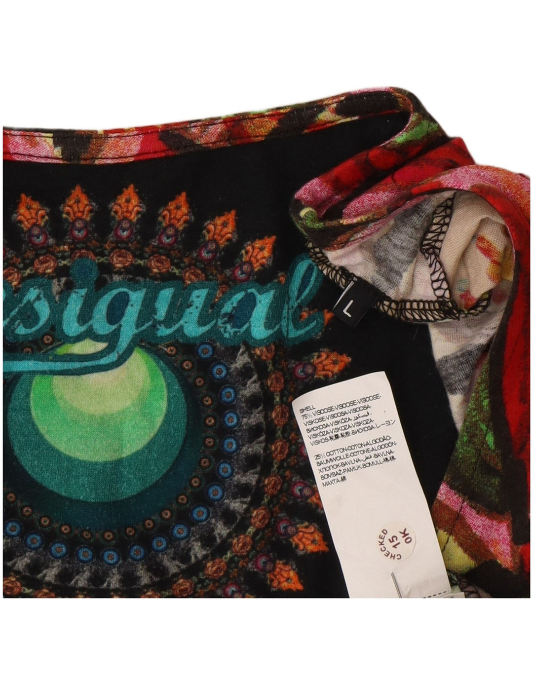 Desigual Abito da donna a linea A con grafica UK 14 Grande motivo geometrico multicolore