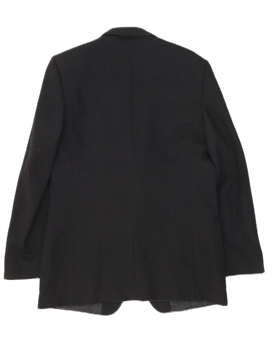 Giacca blazer vintage da uomo a 2 bottoni UK 38 lana vergine nera media