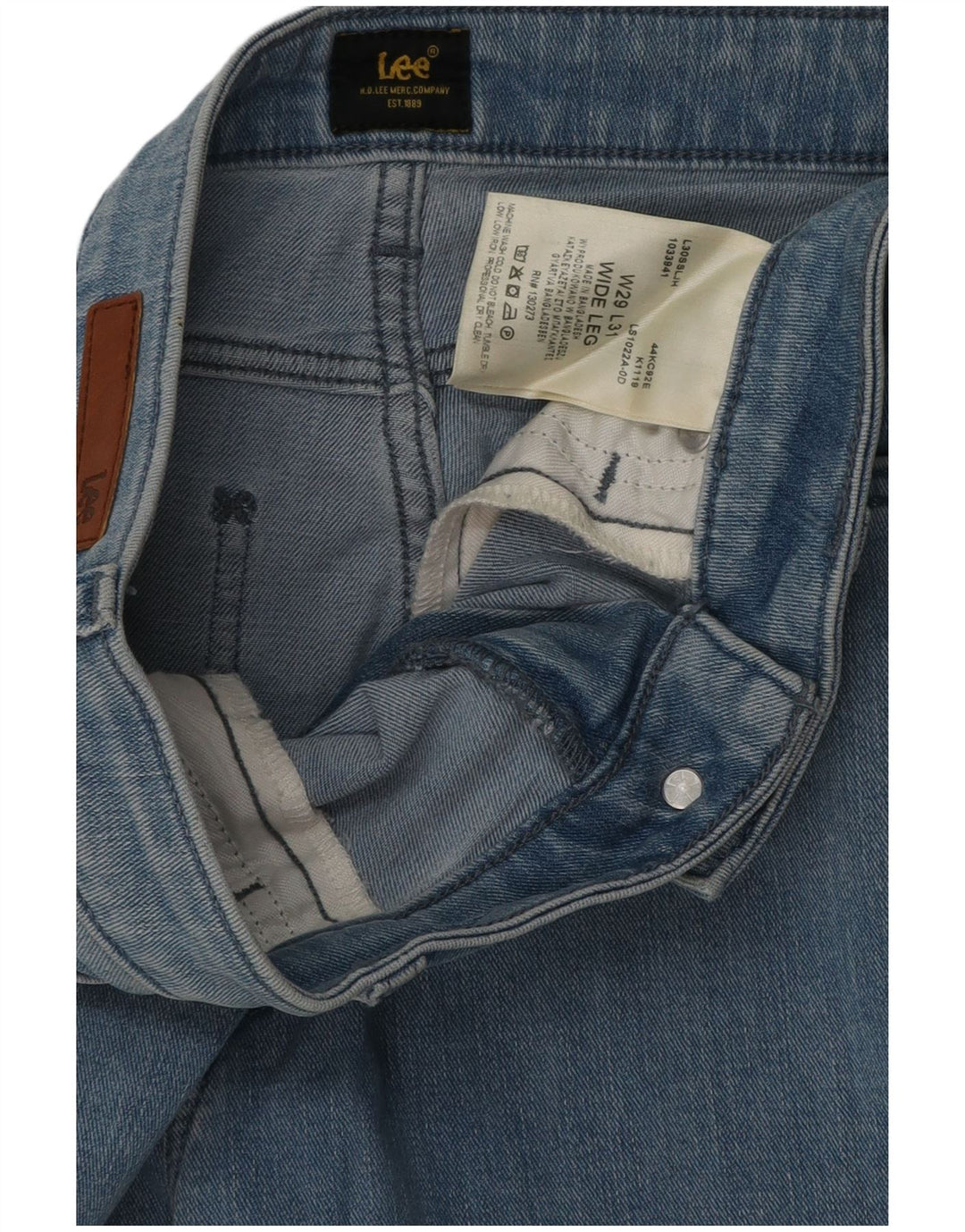 Jeans Lee da donna a gamba larga corta W29 L25 cotone blu