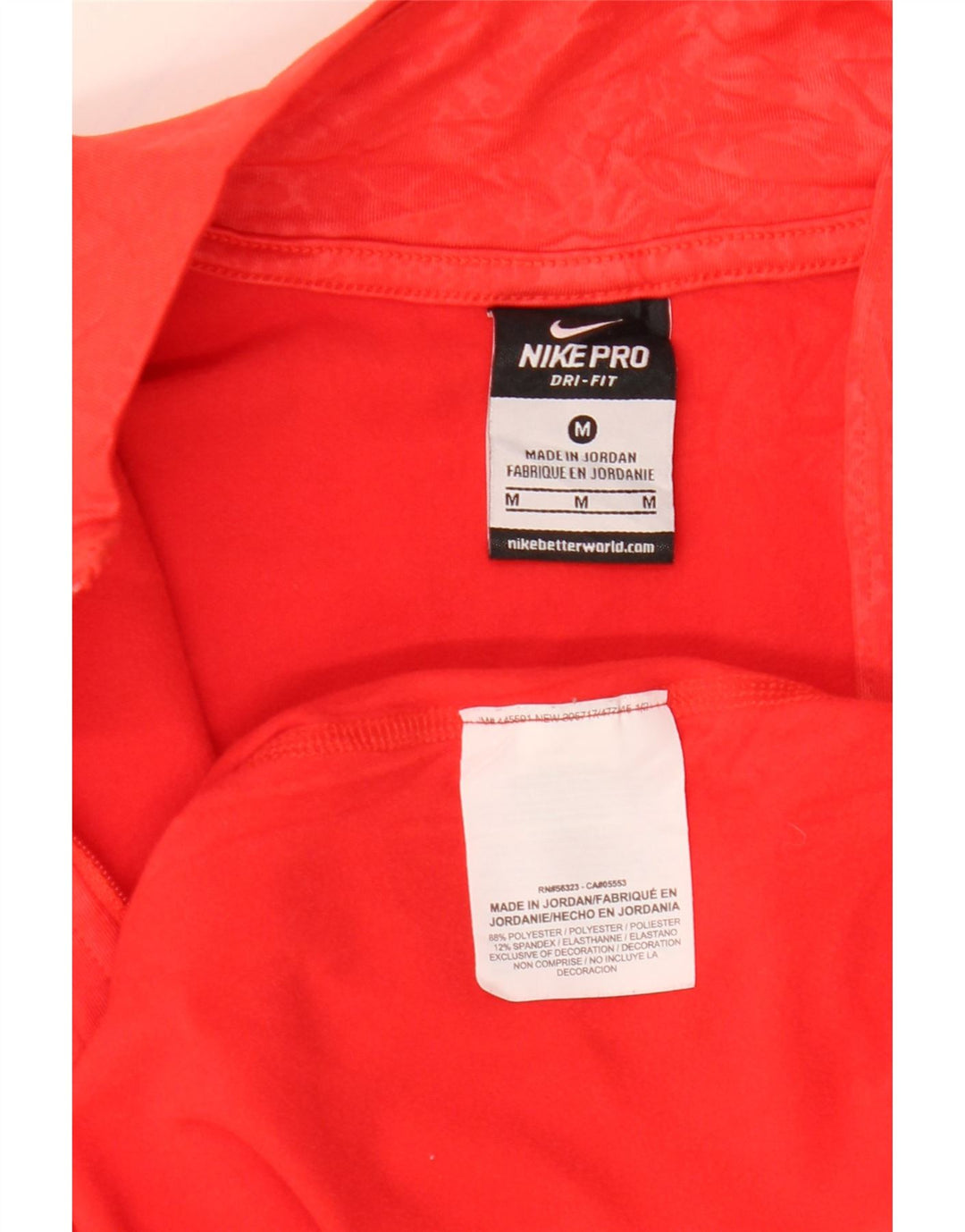 NIKE Top da tuta pullover con zip e collo Dri Fit da donna UK 12 rosso medio