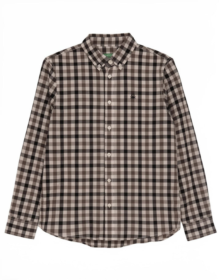 Camicia Benetton Bambino 11-12 Anni Check Multicolore