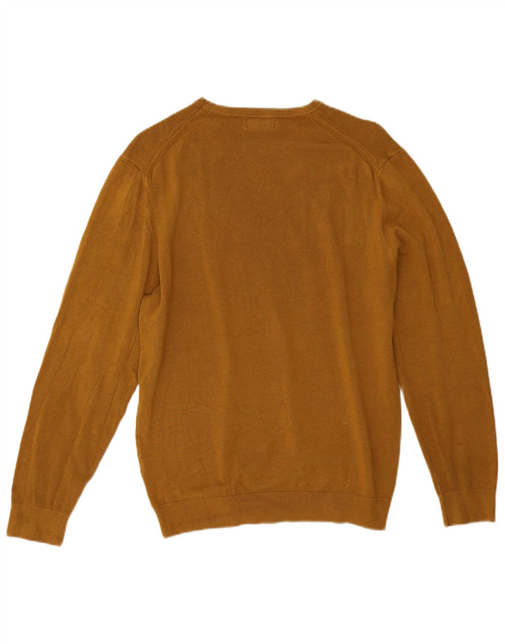 Maglione Zara da uomo girocollo in viscosa giallo medio
