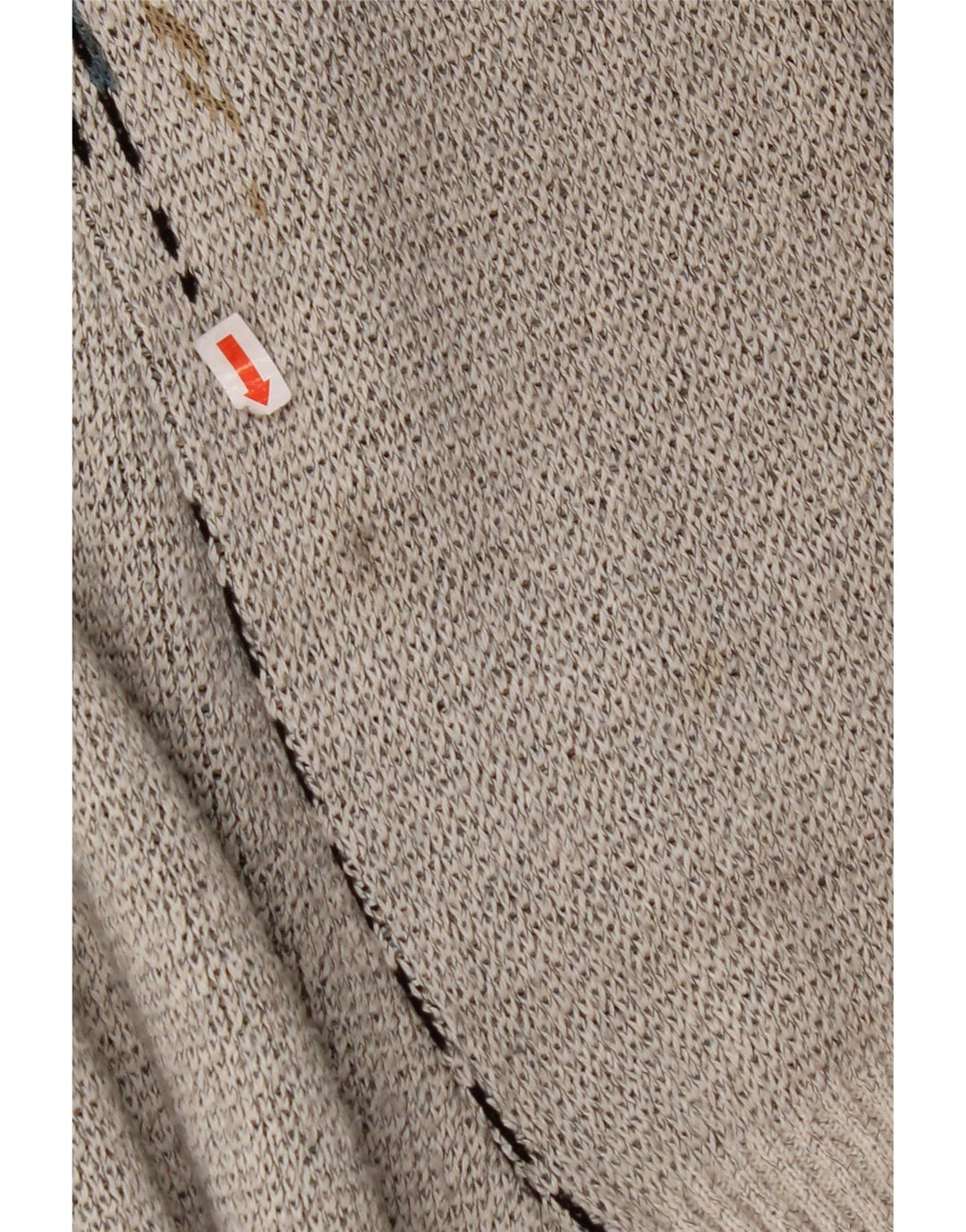 VINTAGE Maglione da uomo con scollo a V grande grigio geometrico