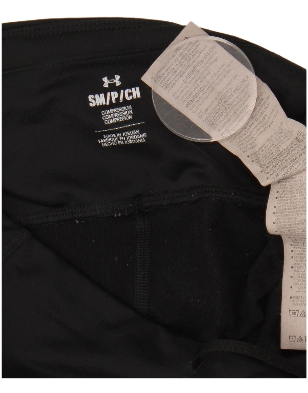 Leggings da donna UNDER ARMOUR UK 10 Small Nero geometrico in poliammide