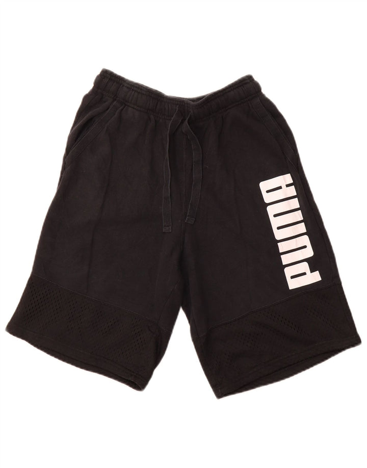 Pantaloncini sportivi con grafica PUMA da donna UK 10 piccoli in cotone nero