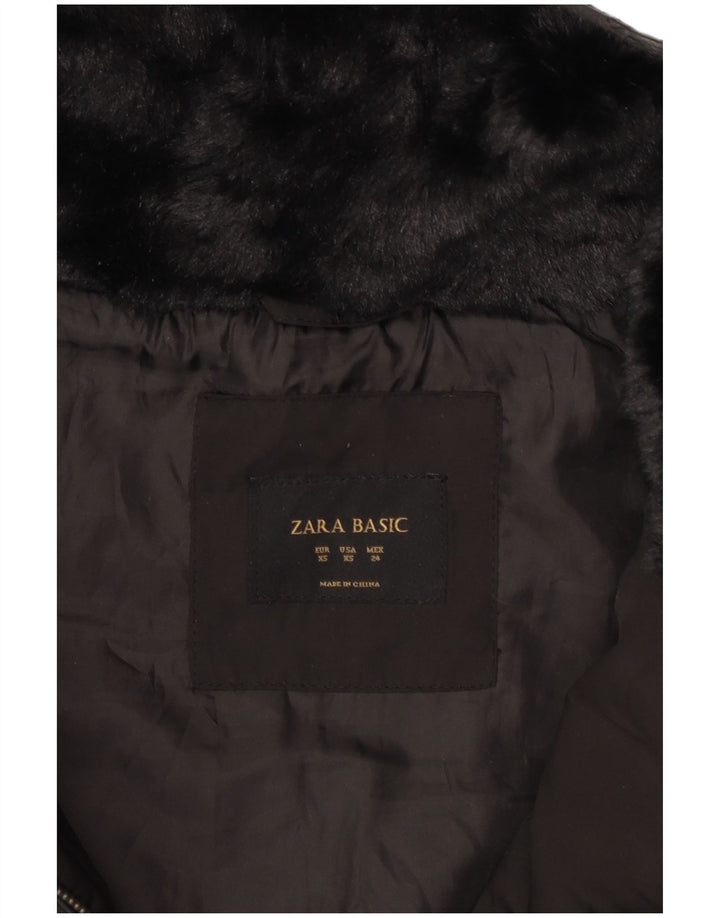 Giacca imbottita con cappuccio da donna Zara UK 6 XS poliestere nero