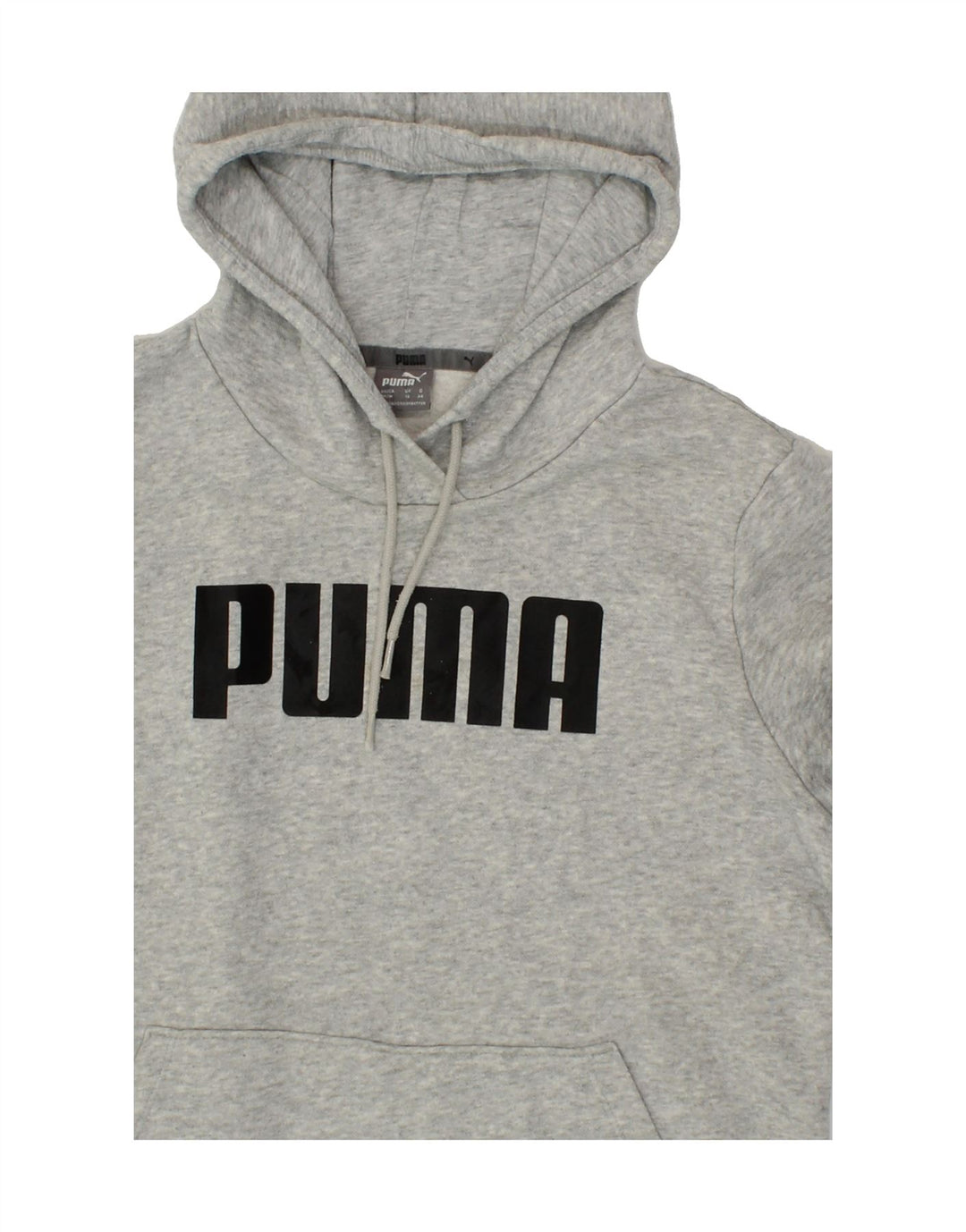 PUMA Womens Graphic Hoodie Jumper UK 12 Medium Grey Polyester Vintage Puma and Second-Hand Puma from Messina Hembry 