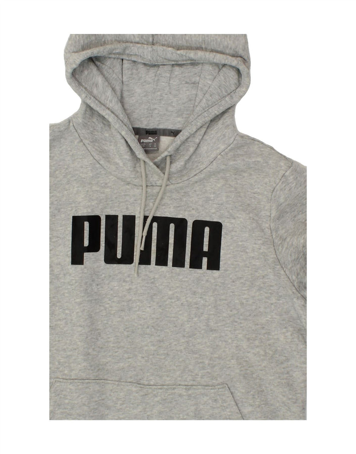 PUMA Womens Graphic Hoodie Jumper UK 12 Medium Grey Polyester Vintage Puma and Second-Hand Puma from Messina Hembry 