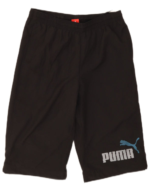 Pantaloncini sportivi grafici Puma da ragazzo 13-14 anni in poliestere nero