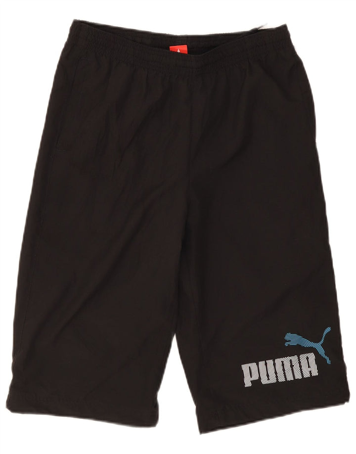 Pantaloncini sportivi grafici Puma da ragazzo 13-14 anni in poliestere nero