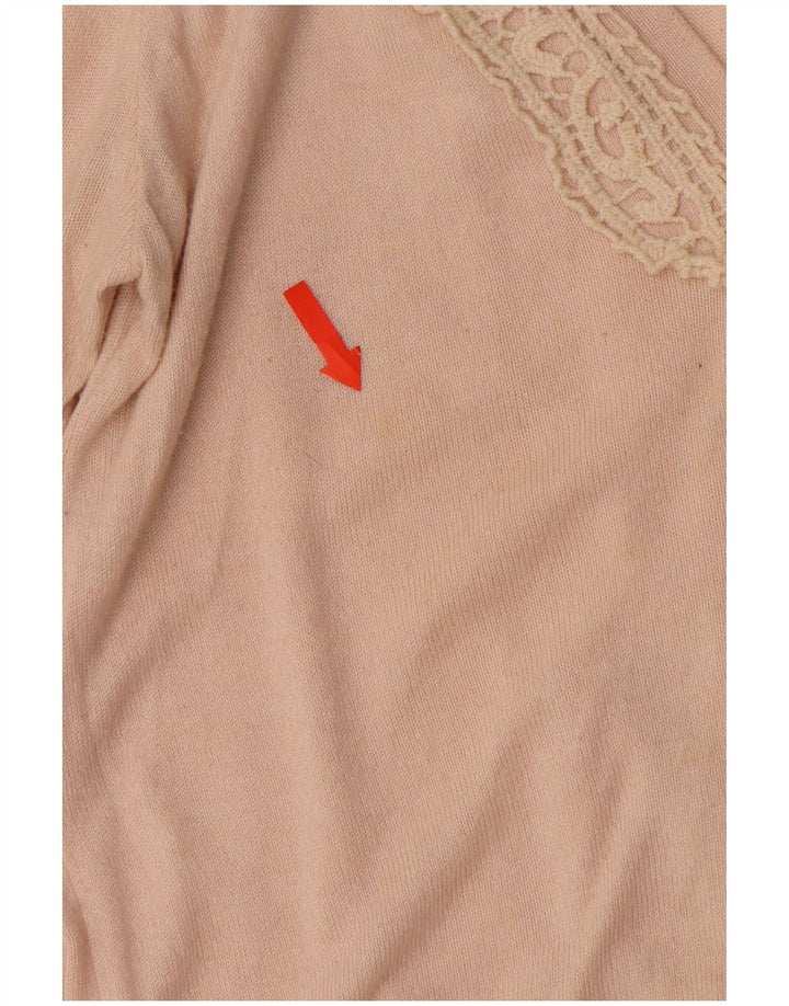 Maglione Cardigan Da Donna ZARA UK 12 Cotone Beige Medio