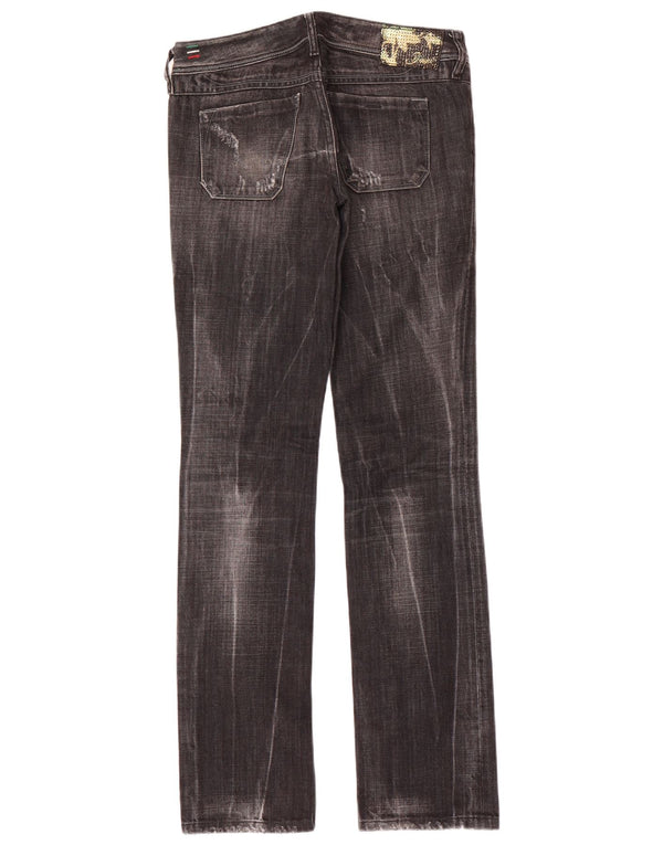 Jeans dritti slim effetto consumato Lowky da donna Diesel W27 L32 cotone nero