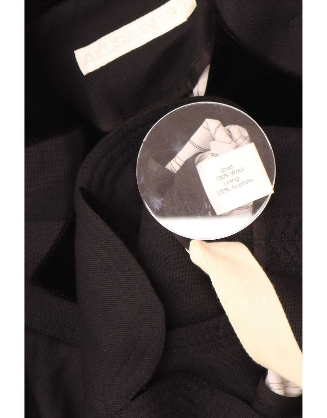 Giacca blazer da donna All Saints UK 12 Lana color block nera media