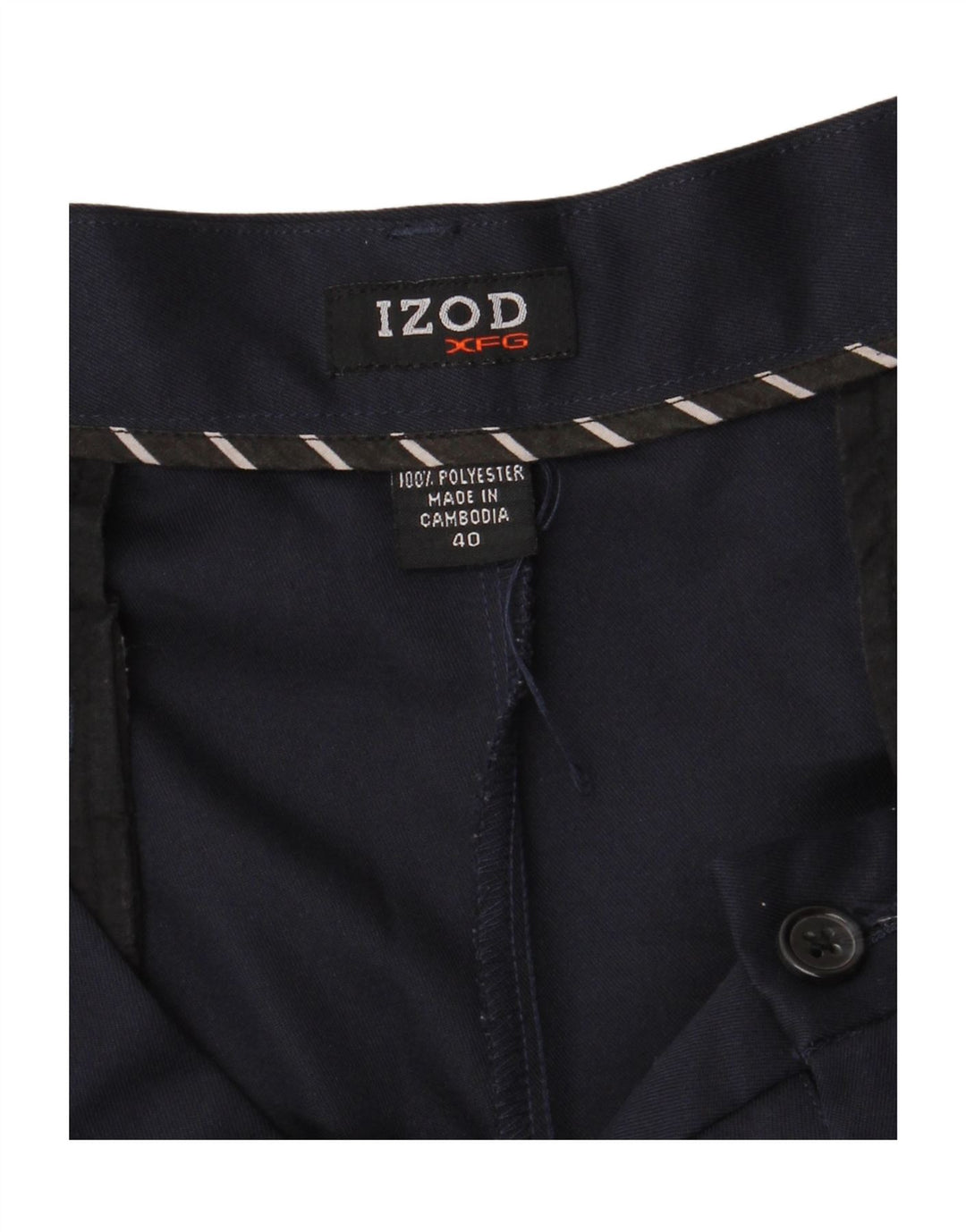 Pantaloncini chino con pegging da uomo Izod W40 XL poliestere blu navy