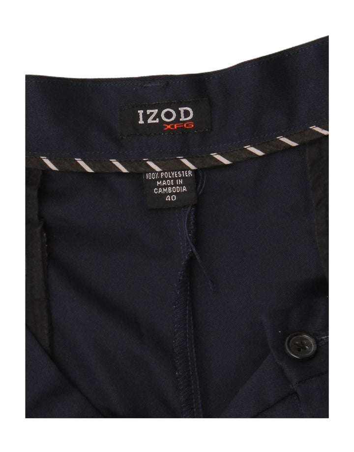 Pantaloncini chino con pegging da uomo Izod W40 XL poliestere blu navy