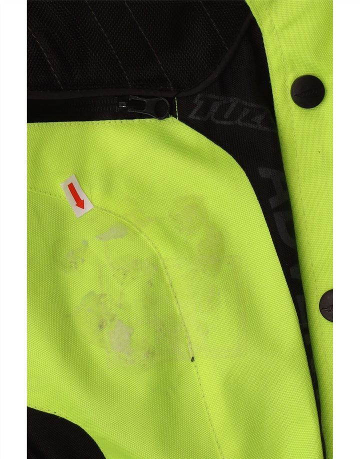 Giubbotto bomber da motociclista con grafica da uomo VINTAGE UK 44 2XL color block verde