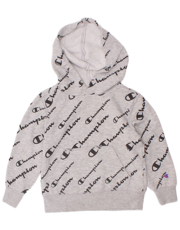 Maglione con cappuccio grafico da ragazzo Champion 3-4 anni in cotone grigio screziato
