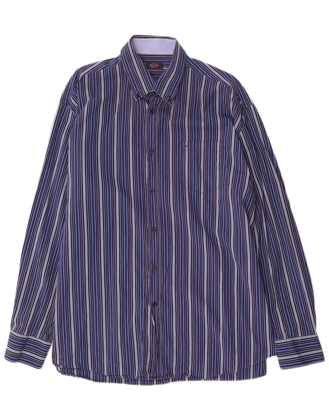 Camicia da uomo PAUL & SHARK taglia 45 XL cotone a righe blu navy