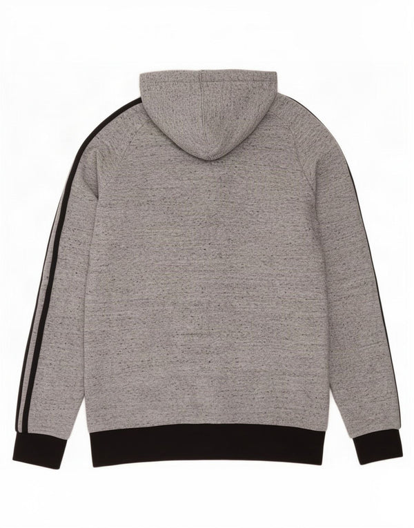 Felpa con cappuccio e zip Adidas da ragazzo 15-16 anni in cotone grigio puntinato