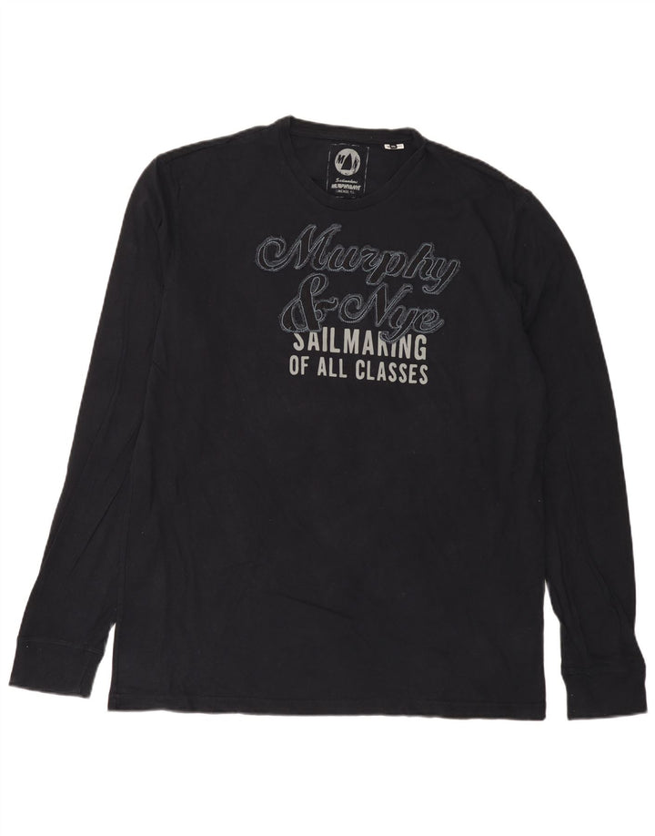 Murphy & Nye Top grafico da uomo a maniche lunghe velieri 2XL Blu navy