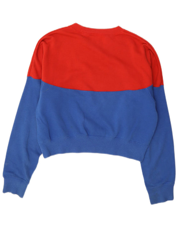 Felpa corta da donna Nike UK 10 Small Red Colourblock in cotone