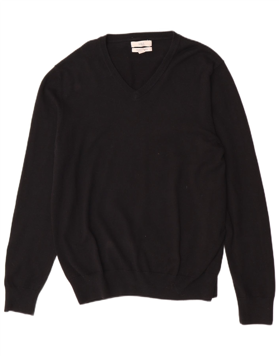 Maglione da uomo con scollo a V Marks & Spencer grande cotone nero