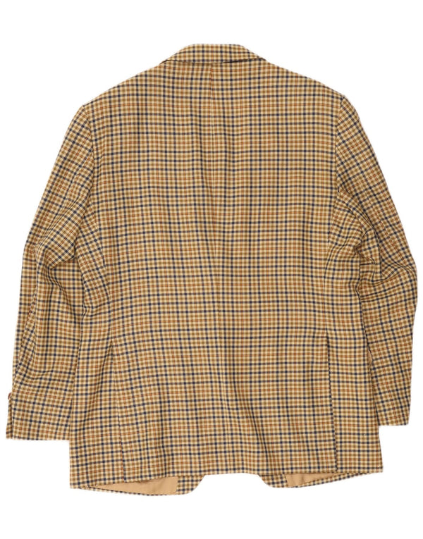 Giacca blazer da uomo a 2 bottoni Magee EU 54 Lana nuova a quadri beige grande