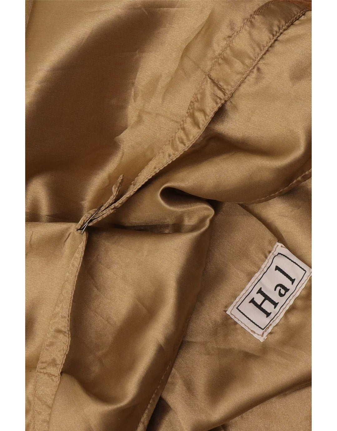 Gilet vintage da uomo in pelle scamosciata color beige medio