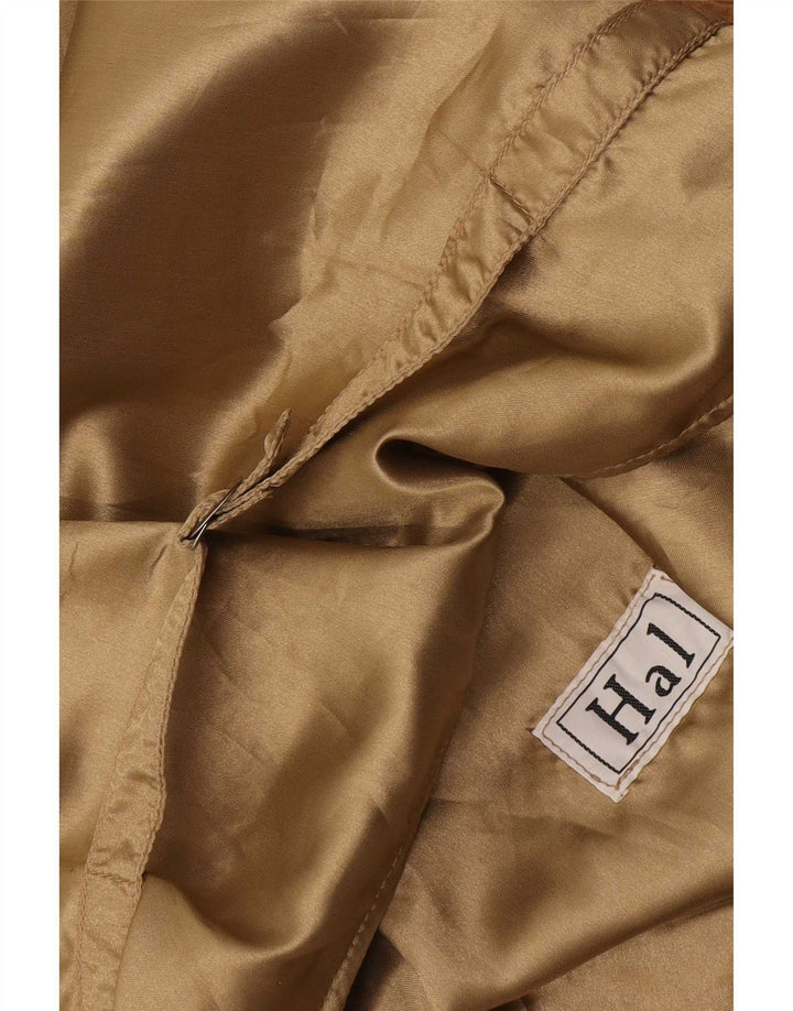 Gilet vintage da uomo in pelle scamosciata color beige medio