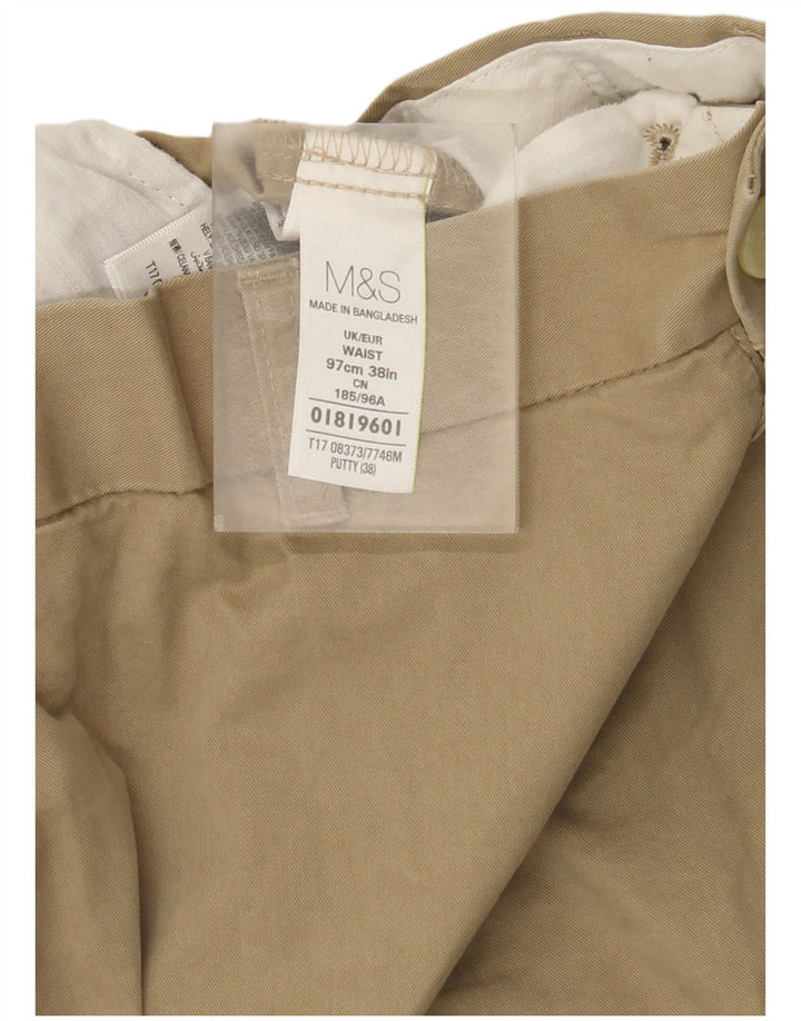 Marks & Spencer Mens Chino Shorts W38 XL Beige Cotton