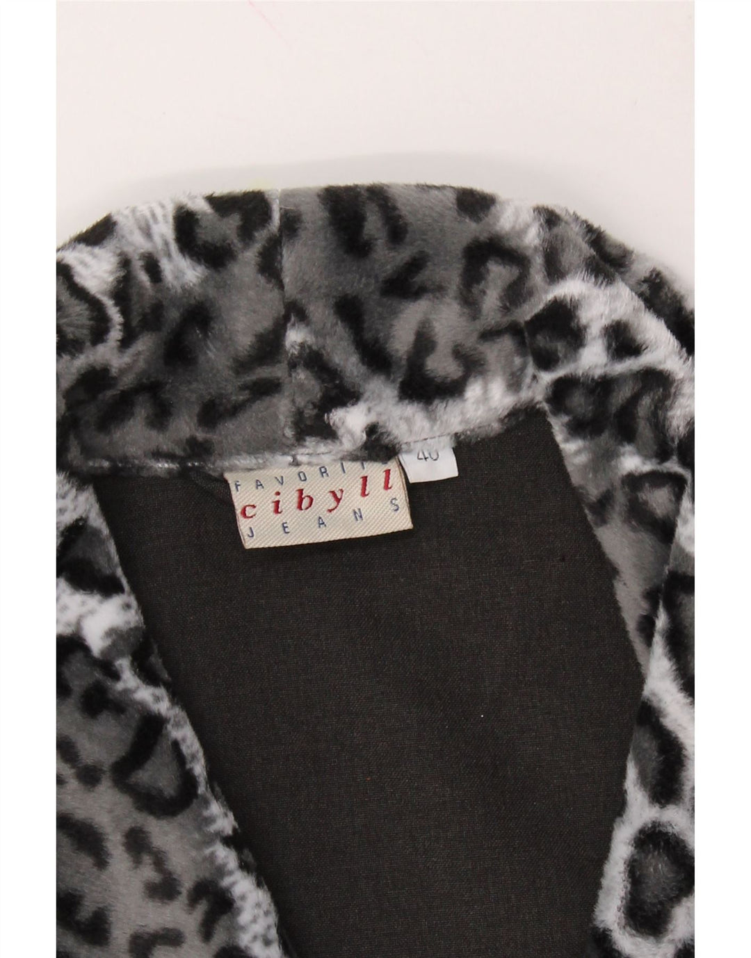 VINTAGE Womens Bolero Jacket EU 40 Medium Grey Animal Print Polyester Vintage Vintage and Second-Hand Vintage from Messina Hembry 