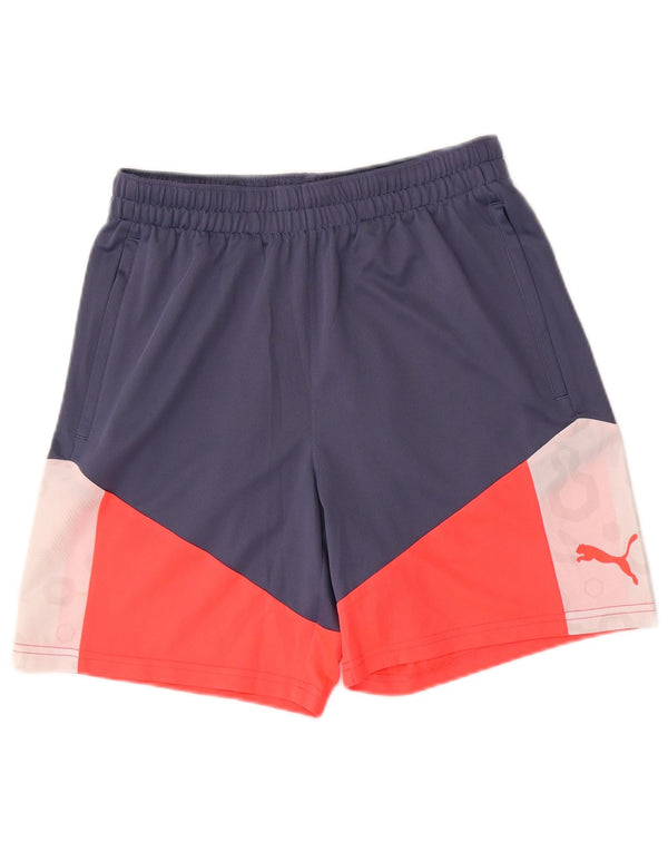 Pantaloncini sportivi grafici da uomo Puma Colorblock blu medio