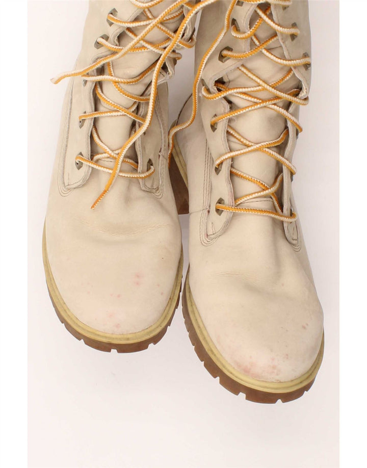 Stivali alti al ginocchio in pelle da donna Timberland taglia UK 6 Pelle beige
