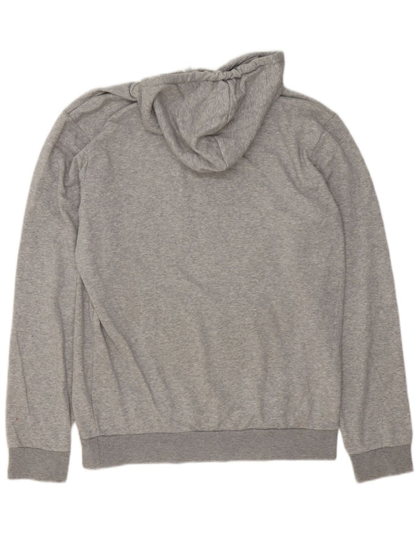 Felpa con cappuccio grafica da uomo Adidas in cotone chiazzato grigio medio