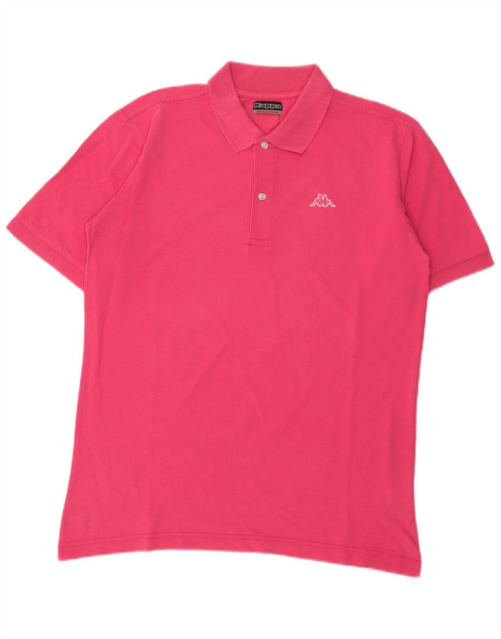 Polo da uomo KAPPA in cotone rosa medio