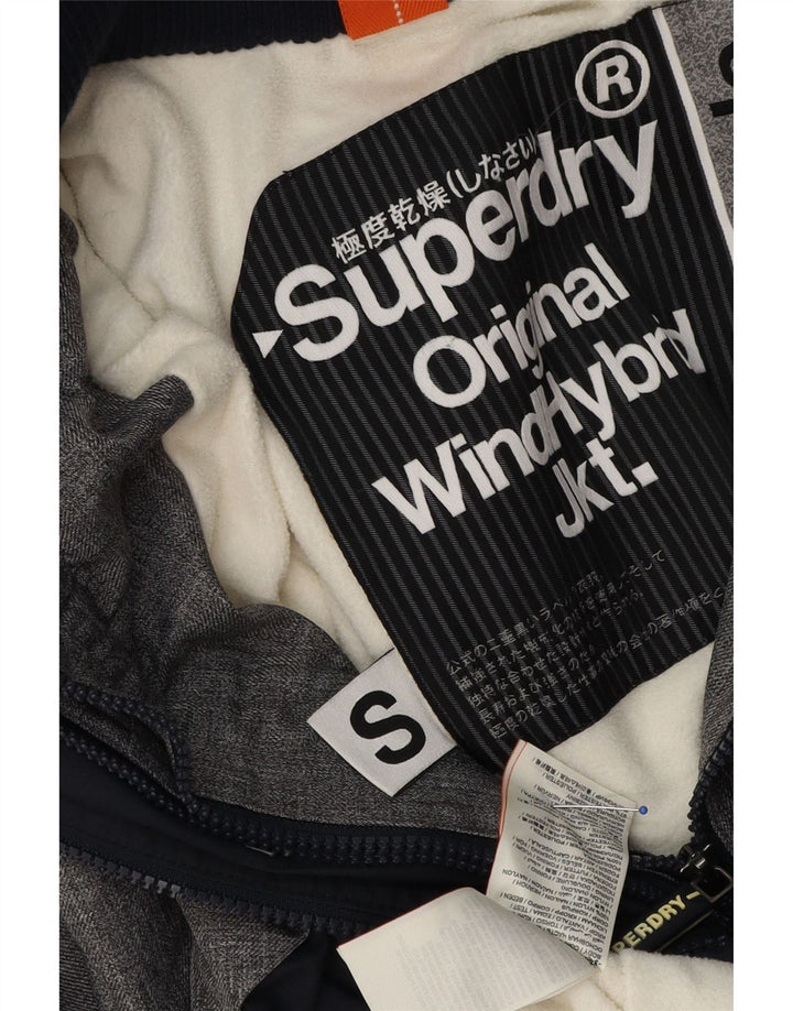 Giacca a vento con cappuccio da uomo Superdry UK 36 Small Grey Colourblock