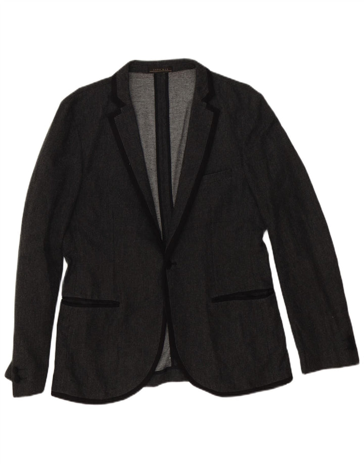 Giacca blazer da uomo a 1 bottone Zara EU 50 viscosa grigio medio