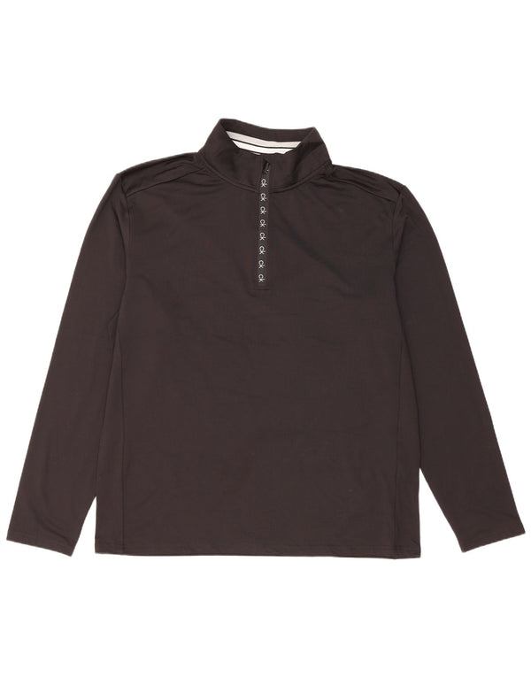 Calvin Klein Uomo Golf Zip Collo Pullover Tuta Top XL Poliestere Nero