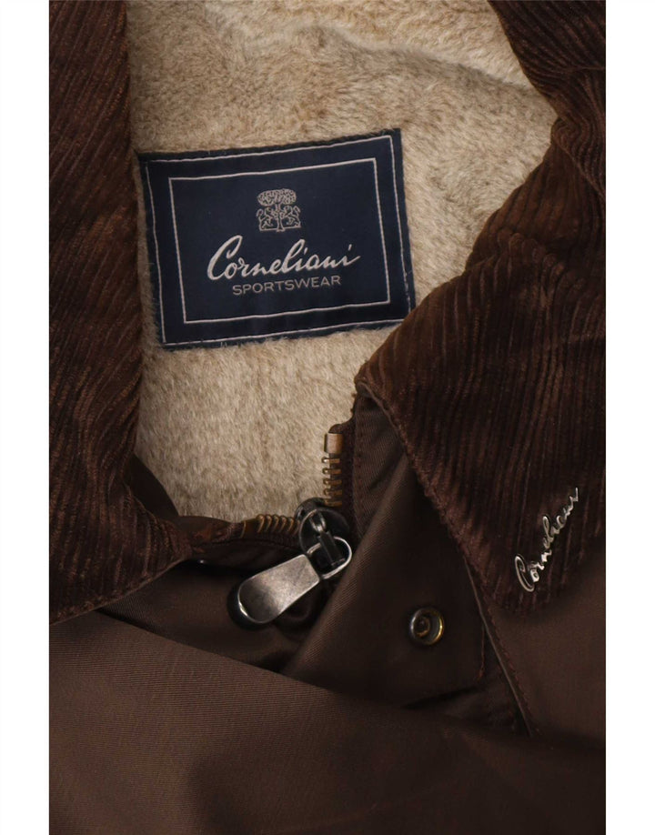 Corneliani Giacca Sherpa Utility Uomo IT 56 3XL Cotone Marrone