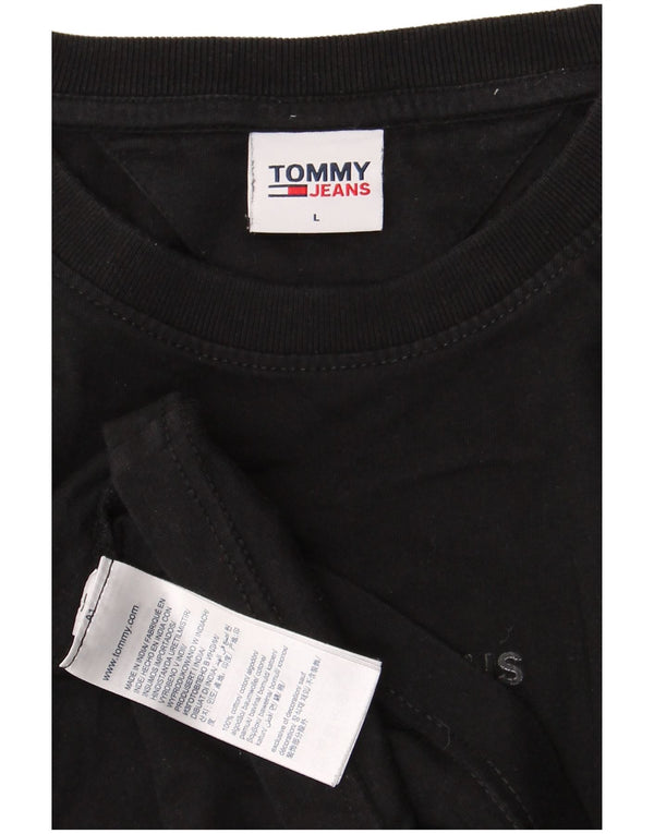 T-shirt da uomo Tommy Hilfiger Top grande in cotone nero