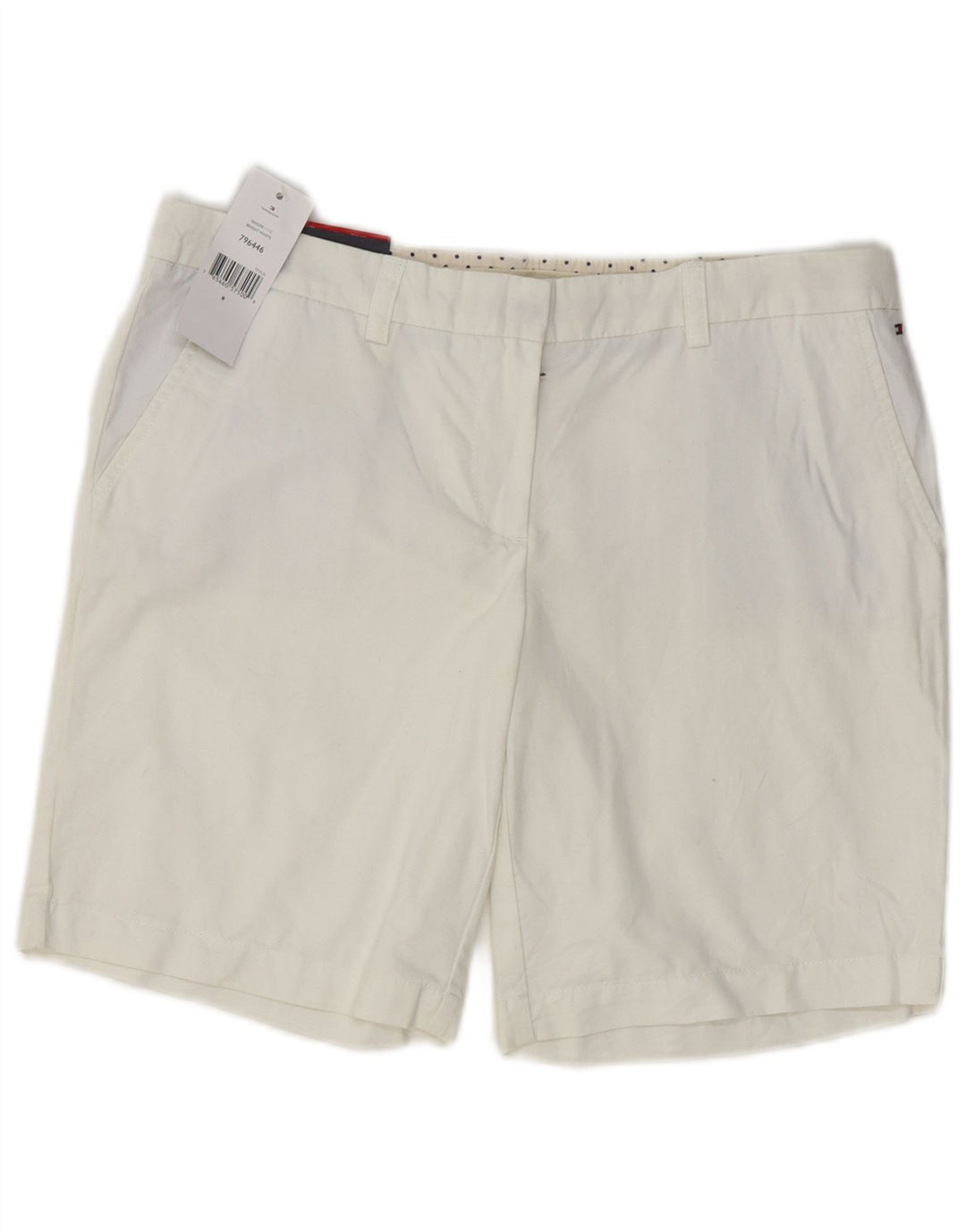 Pantaloncini chino da donna Tommy Hilfiger US 8 medi W32 cotone bianco