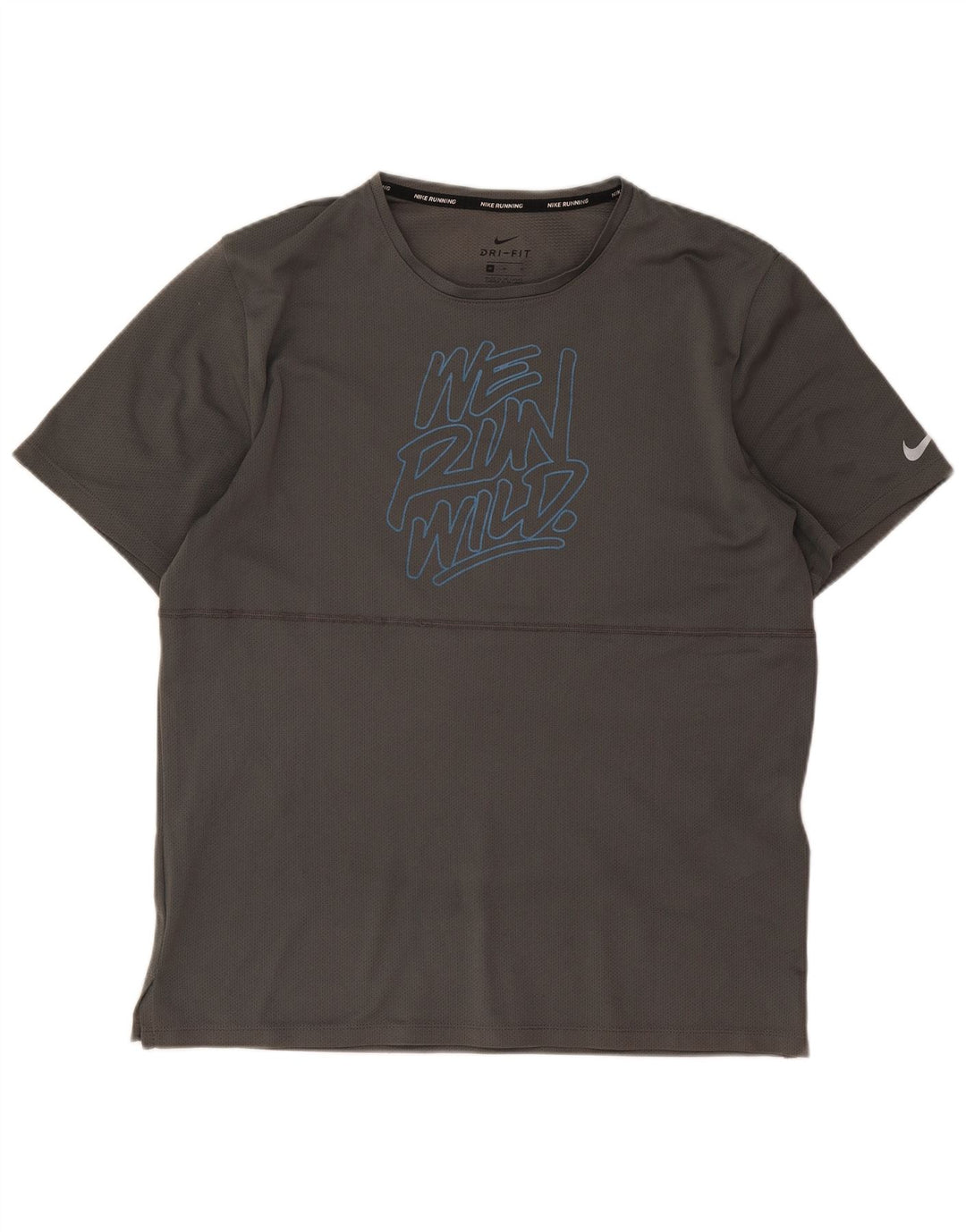 T-shirt grafica Nike Dri Fit da uomo in poliestere grigio medio