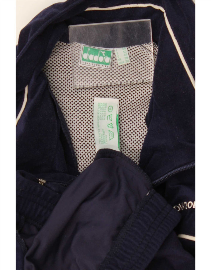 Giacca da ginnastica da uomo in velluto grafico Diadora UK 38 medio blu navy