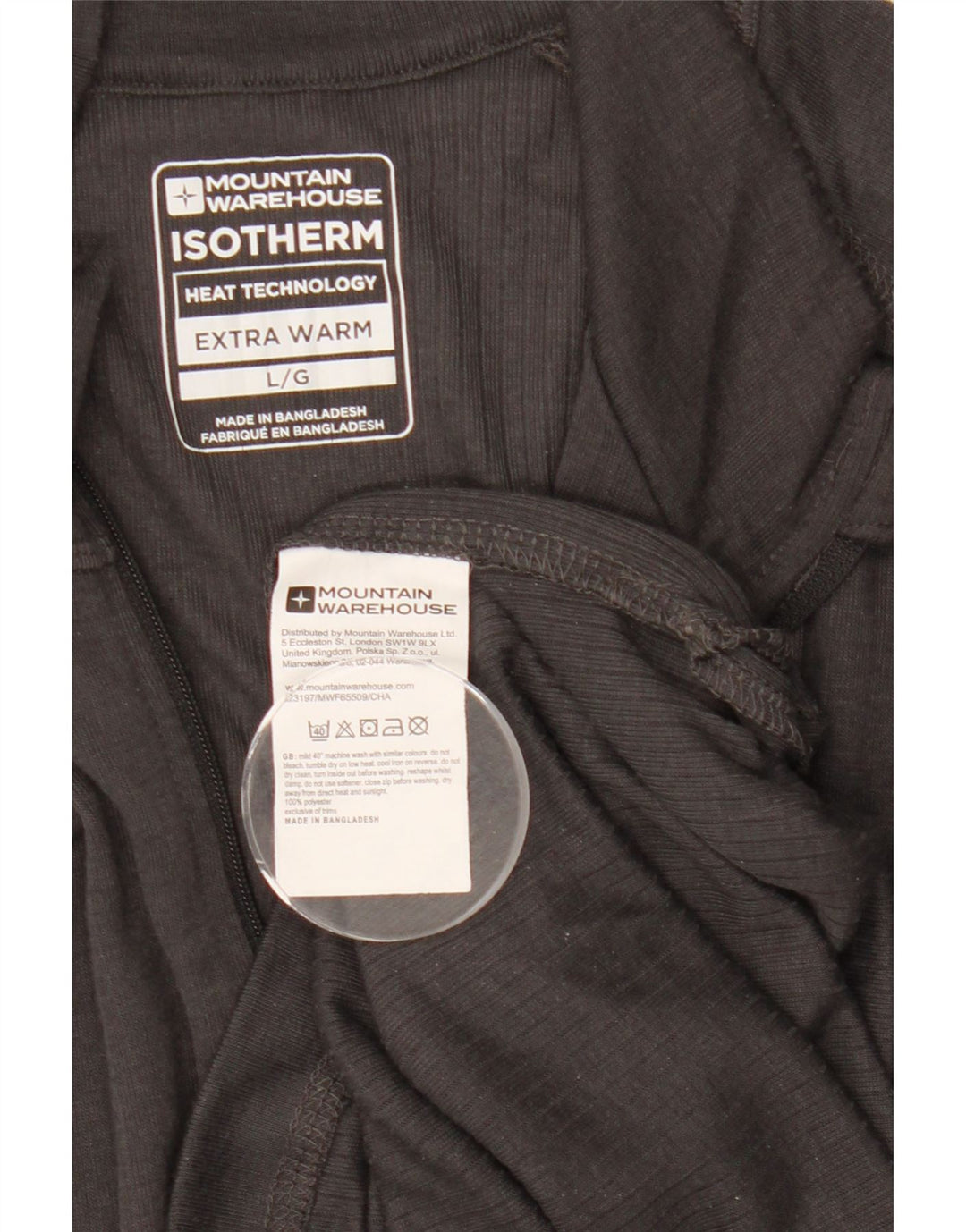 Mountain Warehouse Top da tuta pullover con zip e collo grande grigio