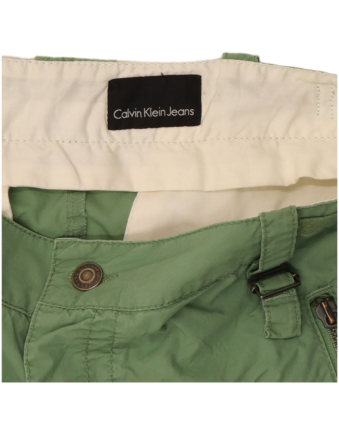 Pantaloncini cargo da donna Calvin Klein Jeans W32 verde medio