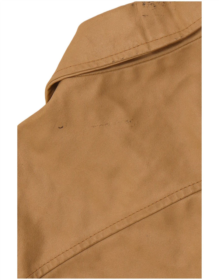Giacca in pelle da donna VINTAGE UK 18 XL Pelle beige